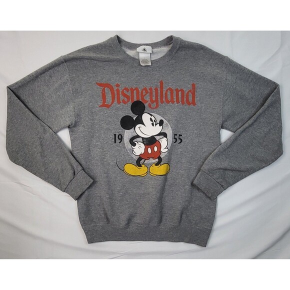 Vintage Disneyland Gray Pullover Crew Neck Sweatshirt Mickey Mouse Unisex Small - Picture 1 of 6